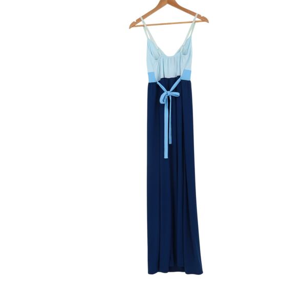 Blue Colorblock‎ Maxi Sundress Summer Vacation Soft Girl Beachy Coastal Size M - Picture 2 of 8